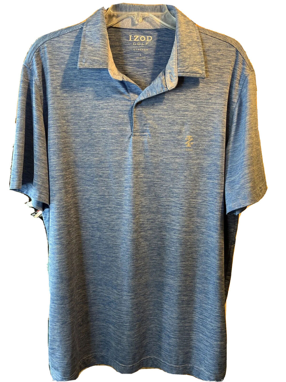 IZOD GOLF Men’s Size L Blue Short Sleeve 1/4 Button Polyester Polo Shirt
